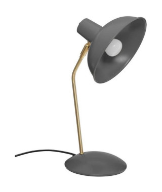Lampe a poser en métal - E14 - 25 W - H. 38 cm - Gris