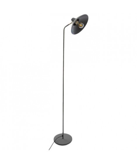 Lampadaire en métal - E27 - 25 W - H. 155 cm - Gris