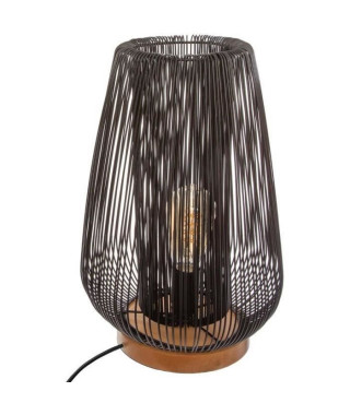 Lampe a poser en métal filaire - E27 - 40 W - H. 40,5 cm - Noir