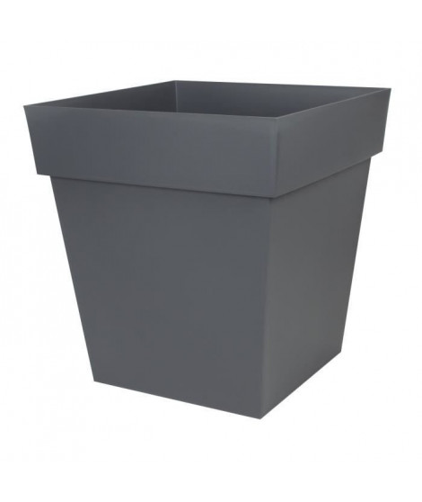 EDA Pot carré Toscane - 50 cm - 87 L - Gris Anthracite