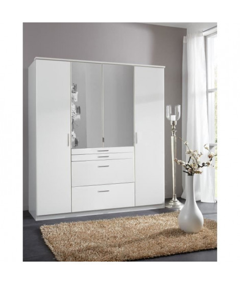 AACHEN Armoire de chambre - Contemporain - Décor blanc - L 180 cm