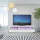 BLUE LIGHT Meuble TV 3 tiroirs et luminaire led - Blanc - L 160 x P 39 x H 45 cm