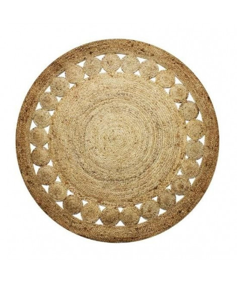 Tapis DECO Jute ROSACE diam 120 cm - Naturel