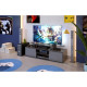 Meuble TV Gaming 2 portes - Gris foncé et clair - L 140 x P 40 x H 45 cm