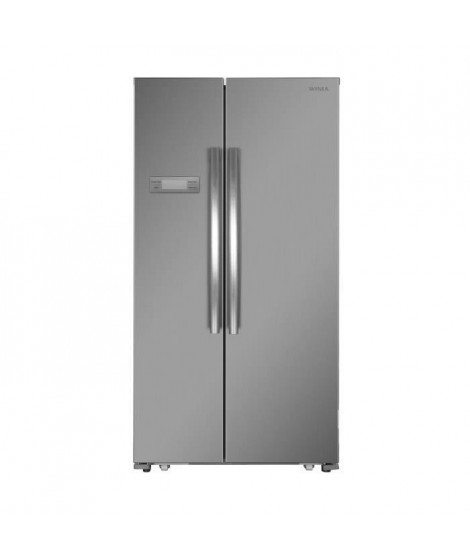 WINIA WFRN-H540B2X-Réfrigérateur américain-517L (448L + 191L)-Froid ventilé total-A+-L 90,5 x H 177 cm-Inox