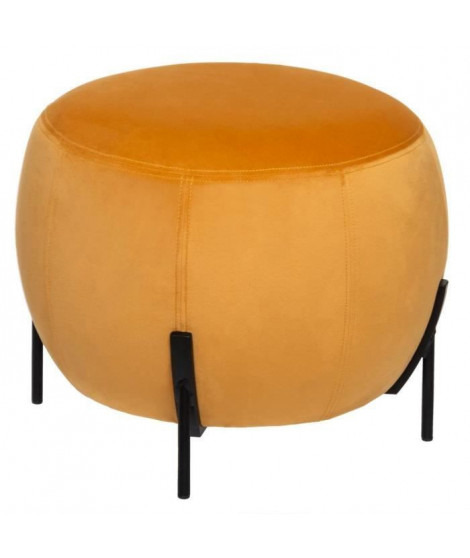 Pouf en velours Calabaza - Ocre