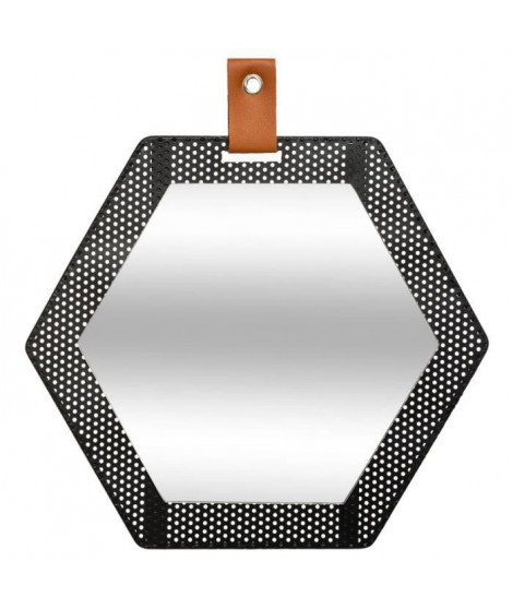 Miroir Hexagone Mona en métal - 30 x 34 cm