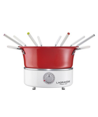 LAGRANGE Fondue festiv' avec ramequin - 900W - 8 fourchettes a fondue - Caquelon 1,2L