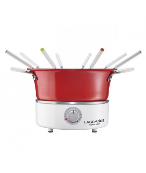 LAGRANGE Fondue festiv' avec ramequin - 900W - 8 fourchettes a fondue - Caquelon 1,2L