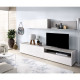 Meuble TV - Décor blanc béton - L 200 x P 41 x H 180 cm - KLoe