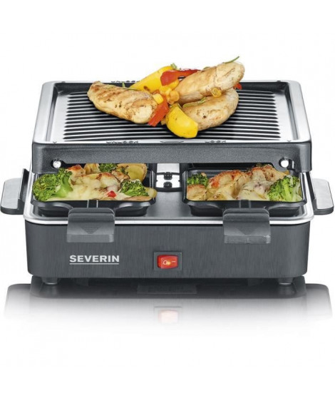 SEVERIN Raclette Gril 4 personnes compacte, facile a ranger, idéal pour les petits ménages, surface de cuisson 21 x 21cm, RG …