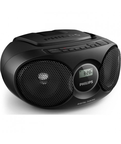 PHILIPS AZ215B/12 Lecteur CD avec tuner numérique et entrée audio 3,5 mm - Noir