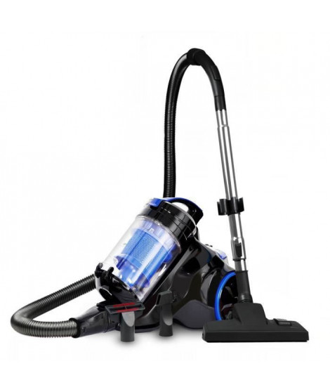 CONTINENTAL EDISON VC800SN Aspirateur traîneau sans sac Silentium - 800W - 76 dB - A - Noir/Bleu