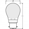 OSRAM Ampoule LED Sphérique verre dépoli variable - 4W équivalent 40W B22 - Blanc chaud
