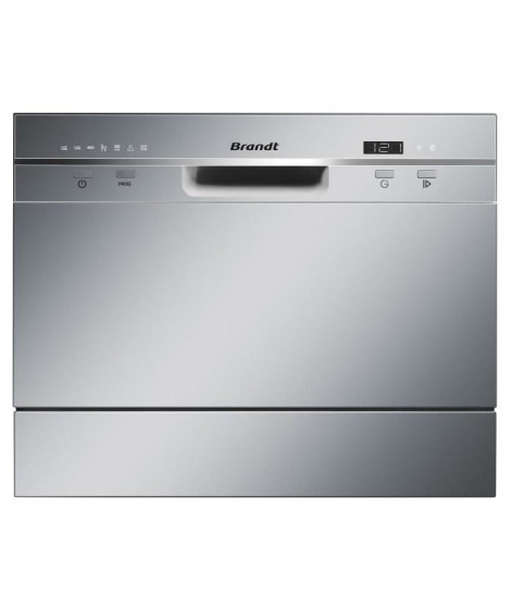 Lave-vaisselle pose libre BRANDT DFC6519S - 6 couverts - Largeur 55 cm - Classe A+ - 49dB - A+ - Blanc