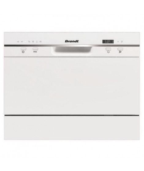 Lave-vaisselle pose libre BRANDT DFC6519W - 6 couverts - Largeur 55 cm - Classe A+ - 49dB - A+ - Blanc