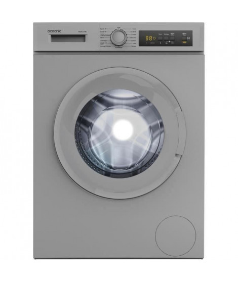 Lave-linge hublot OCEANIC OCEALL714S - 7kg - Largeur 59,7 cm - Classe A+++ - 1400 tours/min - Silver