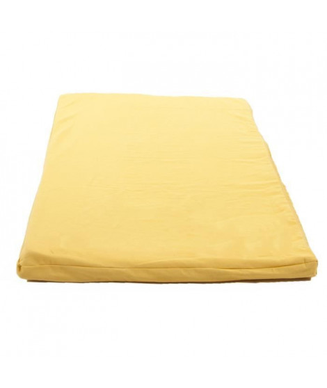 COTTON WOOD Futon Mousse déhoussable uni - 60x120x4 cm - Jaune moutarde