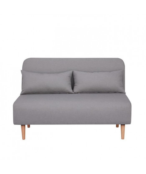 Banquette BZ 2 places - Style scandinave gris  - L 130 x P 90 x 81 cm - DEPLO