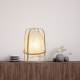 Lampe forme lanterne - Papier japonais et bambou - H 40 x Ø 30 cm - Blanc