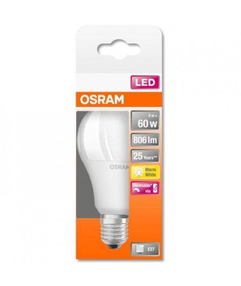 OSRAM Ampoule LED STAR+ Standard RGBW dép radiateur variable - 9W équivalent 60W E27 - Blanc chaud