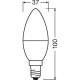OSRAM Ampoule LED Flamme dépolie avec radiateur - 5,4W équivalent 40W E14 - Blanc chaud