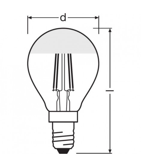 OSRAM Ampoule LED Sphérique clair filament Mirror or - 4W équivalent 37 E14 - Blanc chaud