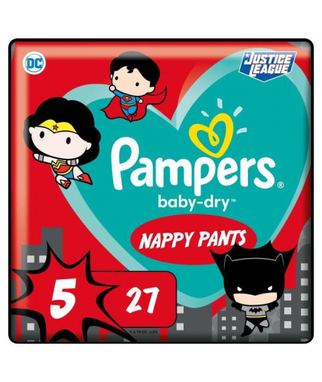 PAMPERS Couches-culottes Baby-Dry Pants Taille 5 - 27 culottes