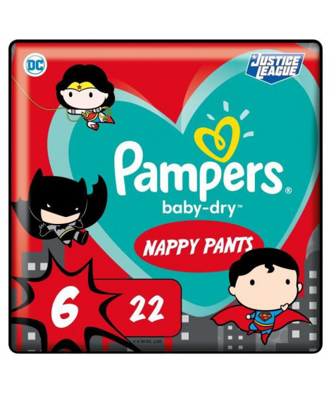 PAMPERS Couches-culottes Baby-Dry Pants Taille 6 - 22 culottes
