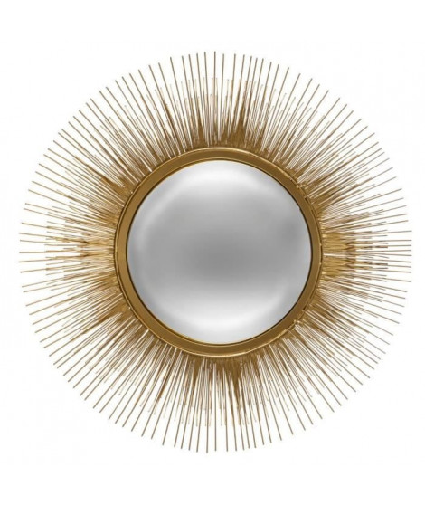 Miroir soleil en métal - Ø58 cm - Or