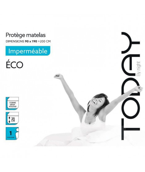 TODAY Protege Matelas / Alese Imperméable Eco 90x190/200cm - 100% Polyester