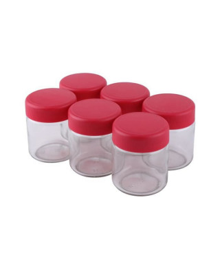 CONTINENTAL EDISON - Lot de 6 pots yaourtiere - CEYA00PO - 0,21L -  couvercle rouge