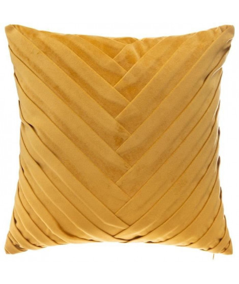 Coussin en velours tressé - 40 x 40 cm - Ocre