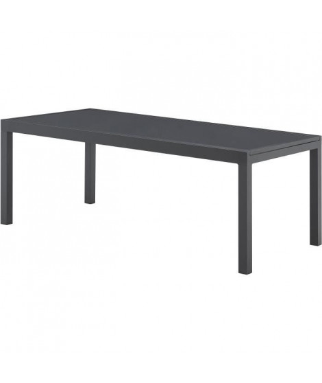 Table de jardin extensible 8 a 12 personnes - 200-320 x 100 x H.75 cm - Aluminium et Plateau en verre - Extension latérale ma…