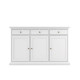 Enfilade 3 portes 3 tiroirs - Blanc - L 143,7 x P 46,1 x H 91,7 cm