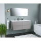 Meuble salle de bain L 120 - 2 tiroirs + vasque - Taupe - RONDO