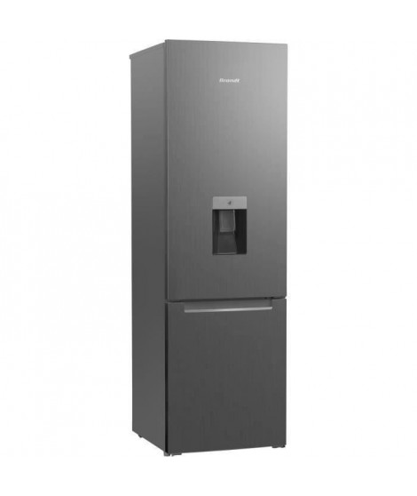 BRANDT - BFC7527XD - Réfrigérateur combiné - Pose libre - 260 L (195+65) - Froid statique - 181,1x57,5x60,5 cm - Gris acier