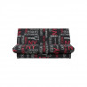 Banquette clic clac 120 x 190 cm - Tissu noir et rouge - L 195 x P 90 x H 84 cm - WORDING