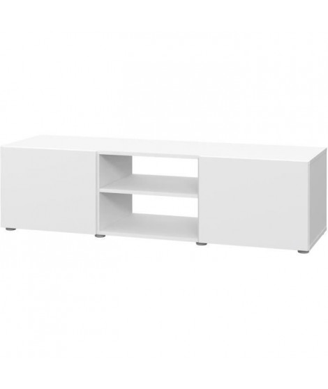 PILVI Meuble TV - Blanc mat - L 140 x P 42 x H 31 cm