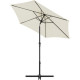 Parasol droit rond diam 2,5 m - inclinable & avec manivelle - Mât aluminium et toile polyester 160g - Ecru