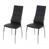 Lot de 2 chaises - Simili noir - L 44 x P 54 x H 100 cm - GEORGE