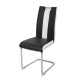 Lot de 2 chaises - Simili blanc et noir - L 55 x P 45 x H 99 cm - LEON