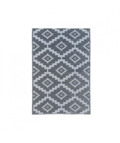 NAZAR Tapis d'extérieur résistant aux UV - Gris et blanc - 160 x 230 cm