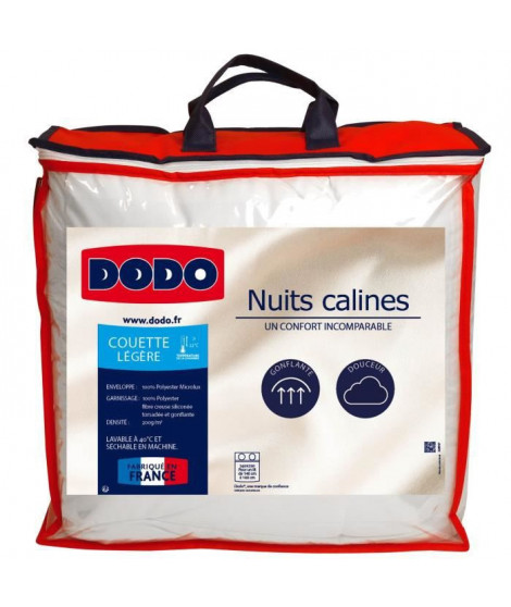 DODO Couettes légere 220x240 - 100% Polyester Microlux - NUITS CALINES