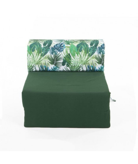 Chauffeuse 1 place - Tissu Vert Depp Jungle - L 58 x P 75 x H 45 cm