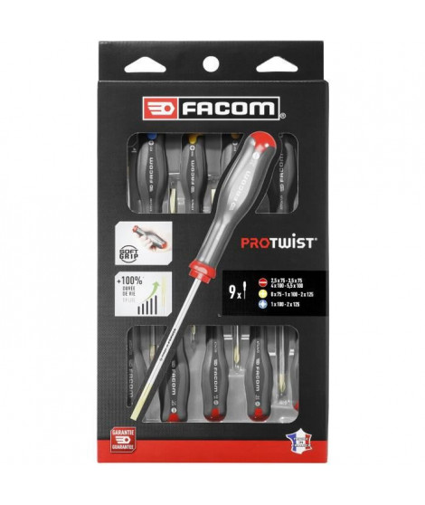 FACOM COFFRET DE 9 TOURNEVIS PROTWIST