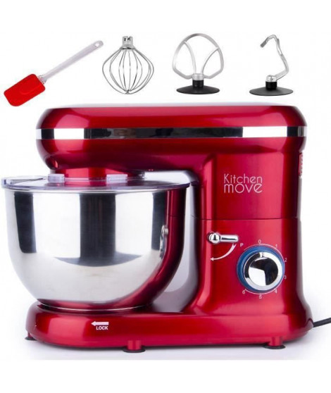 Kitchen Move - Robot patissier multifonction BAT-1519 - 1500W - Bol 5.5L - DALLAS - Rouge acier