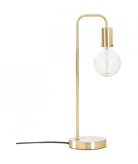 Lampe droit Metal et ciment - Keli - Doré - H 45 cm