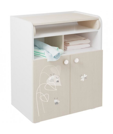 POLINI KIDS POLSKA COMMODE 2 PORTES AMIS ZEN BLANC/NATUREL