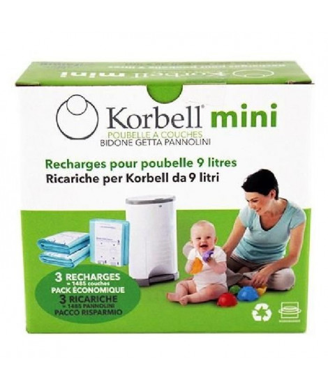 KORBELL Recharge 3 pack pour poubelle 9L